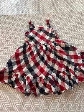 Gymboree Red, Navy & White Plaid Cotton Toddler Dress Size 6